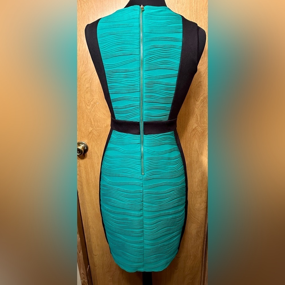 Dana Buchman size 6 black and green Sleeveless sheath midi dress - Picture 4 of 11